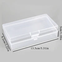 Rectangular Plastic Clear Storage Box Jewelry Container Case Photocard Holder Black/Transparent Bead Organizer Case 13.5*8.2*3cm 2
