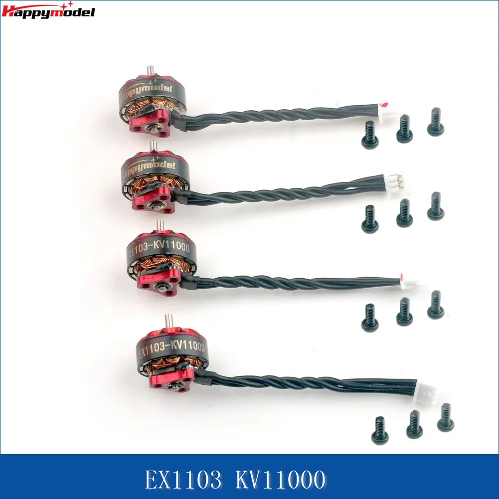 HappyModel EX1103 KV11000 1103 Brushless Motor 1-2S 1/4 Pieces Micro FPV Racing Motor Fit 90mm Bassline 2S RC Drone Accessories
