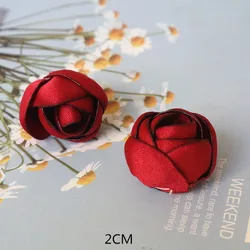 Elegant Red Chiffon Rose Camellia Flowers - Set of 10 for Weddings and Dress Embellishments (3)