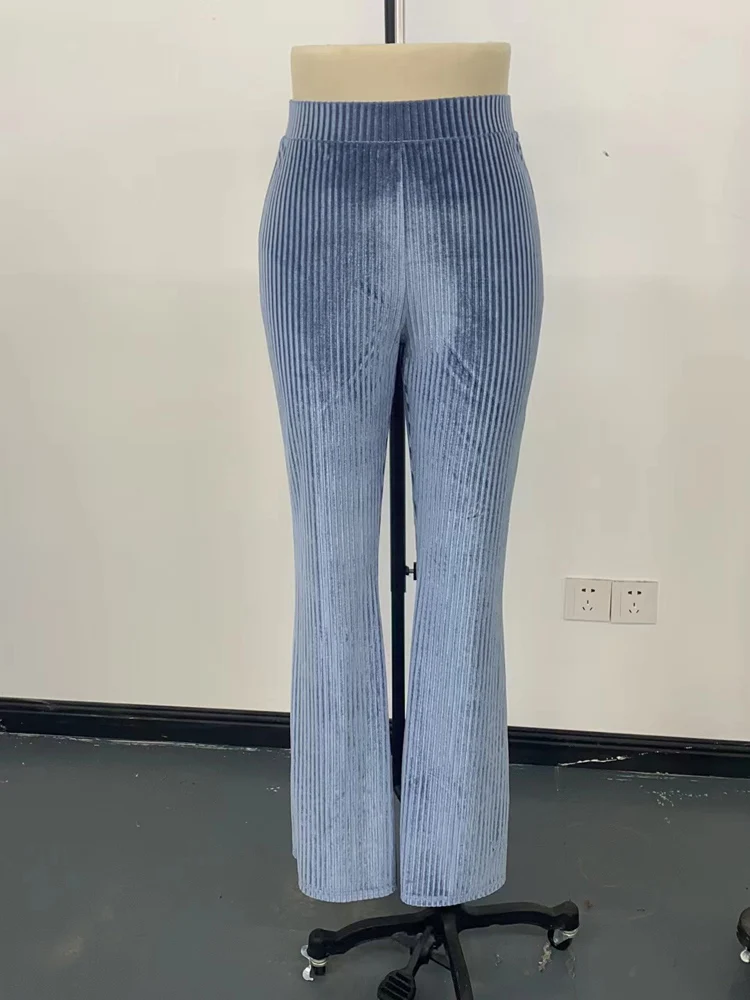 Corduroy Wide Leg Flared Pants for Women Spring Autumn