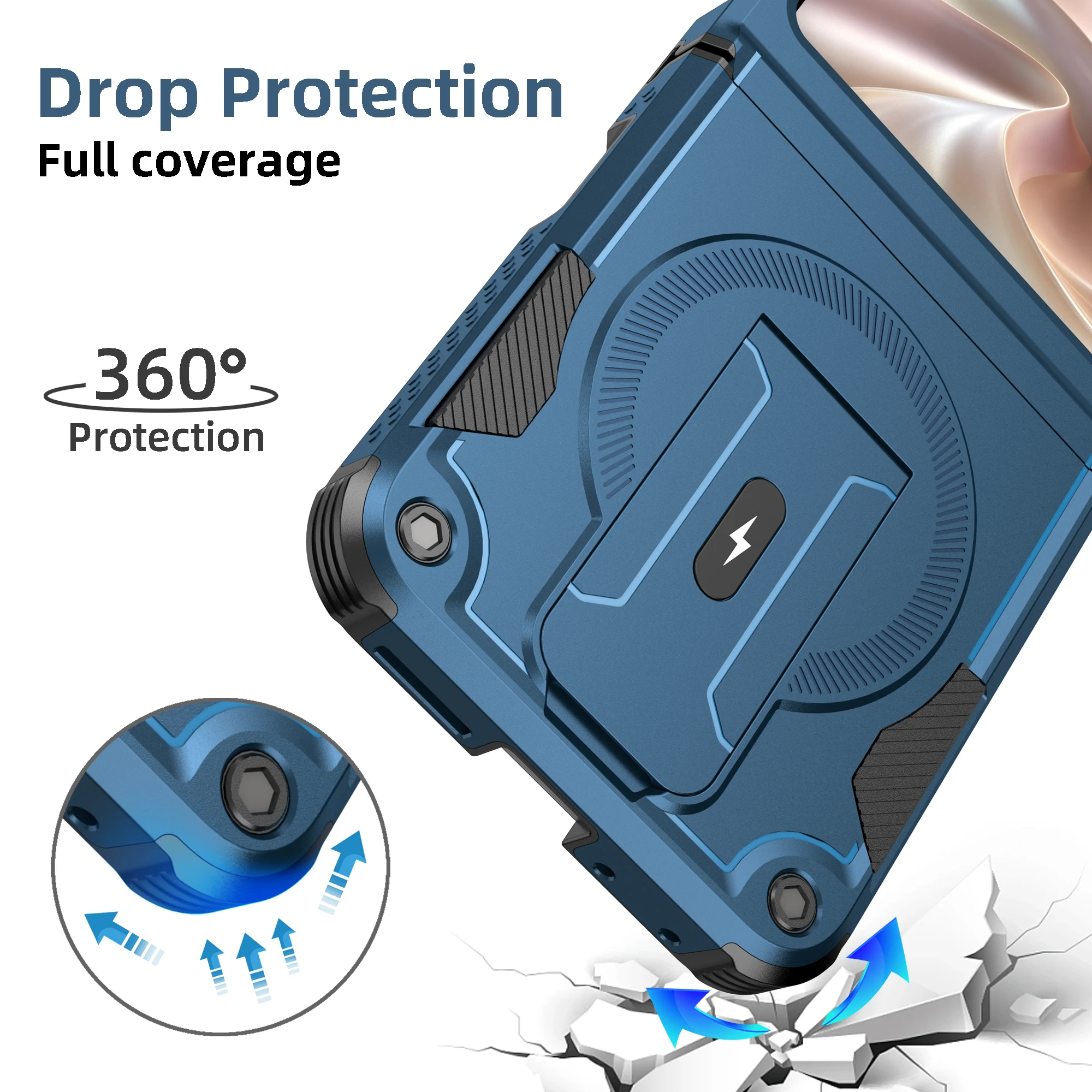 Mecha Magnetic Shockproof Slim Cover with Invisible Bracket and Hinge Protection