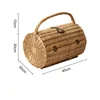 Outdoor Camping Storage Basket Cane Handmade Storage Items Card Buckle Design Picnic Basket Convenient Practical Rattan Tray 6