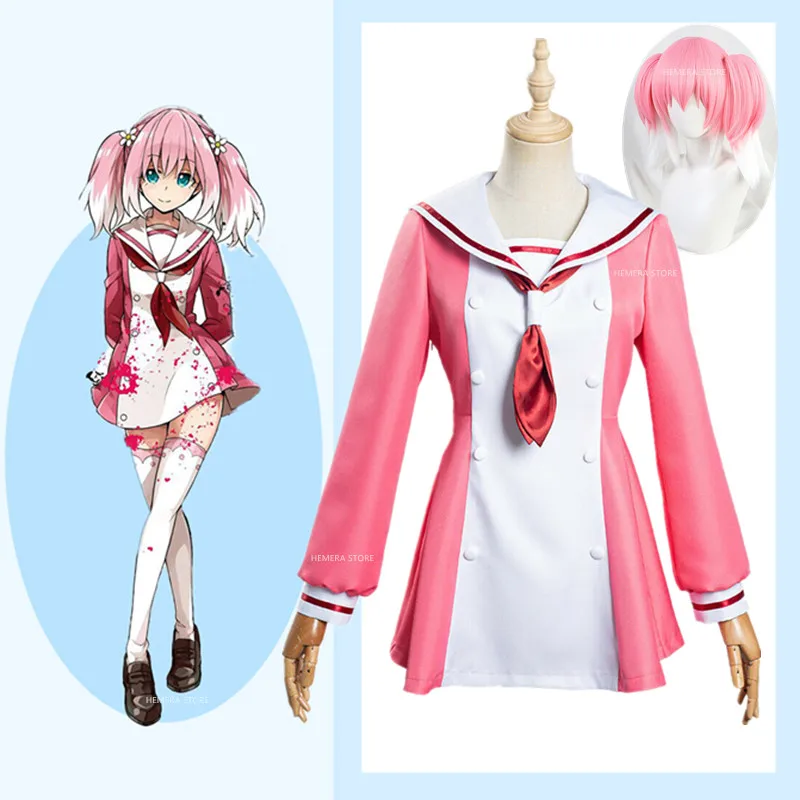 

Anime Munou No Nana Cosplay Costumes Hiiragi Nana Costume Wig Full Set Halloween Carnival Women School Uniforms Dress Gift