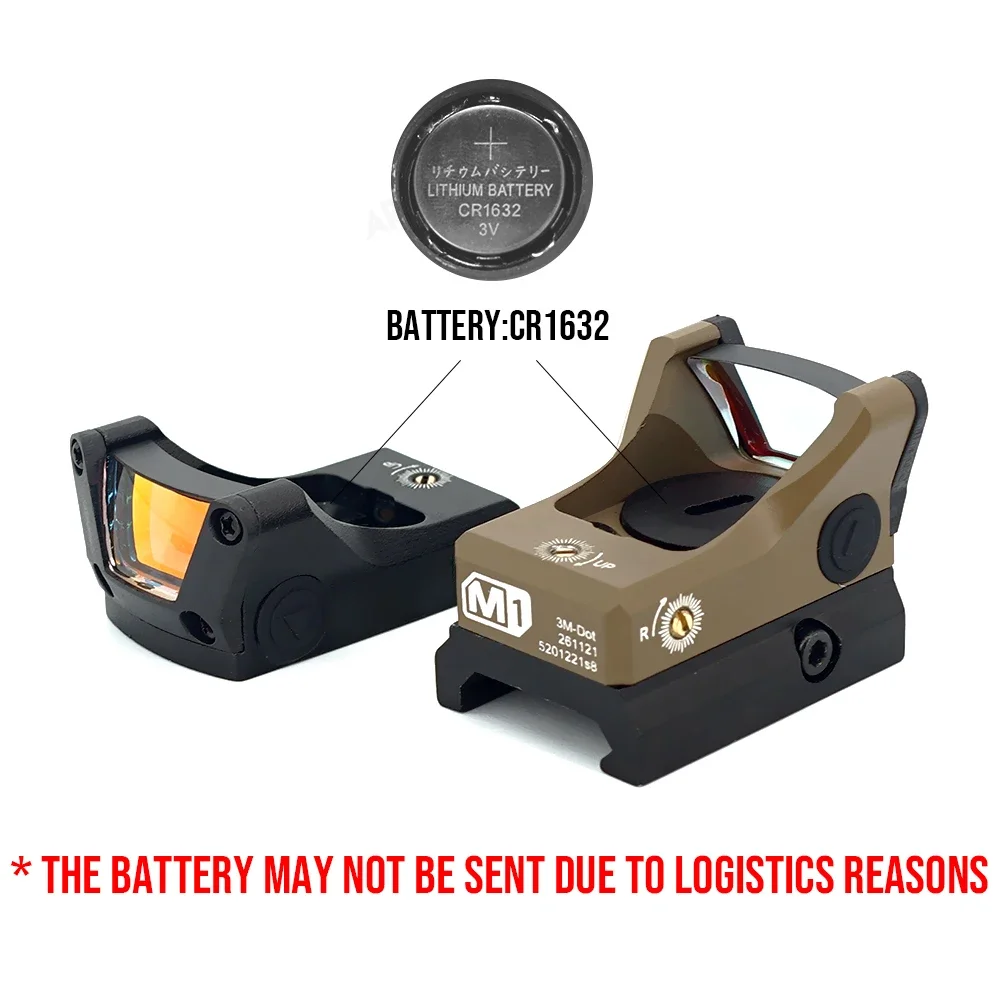 Tactical 3 Moa M1 Red Green Dot Reflex Sight Open-emitter Hunting Rifle Scope With Glock Docter LP Mount For Airsoft Pistol red dot sight rifle scope