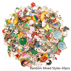 Golden Enamel Plated Jewelry Making Charms - Set of 20/30/50 Pieces for DIY Crafting and Accessories (SN465)