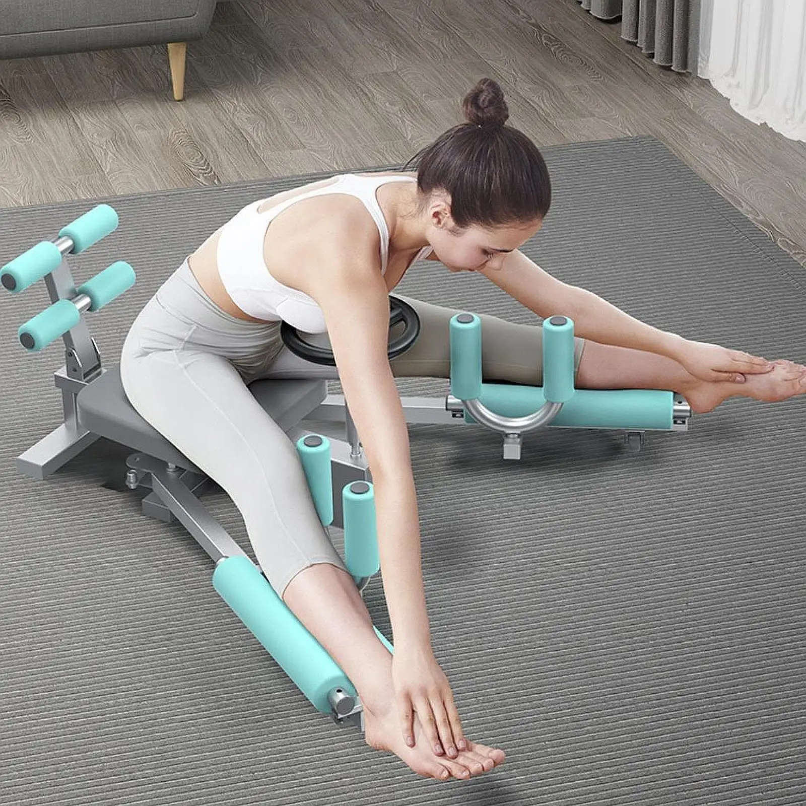Leg Stretcher Leg Ligament Stretching Device Fitness Gymnastics Horizontal Press for Mma Yoga Cheerleading Dance