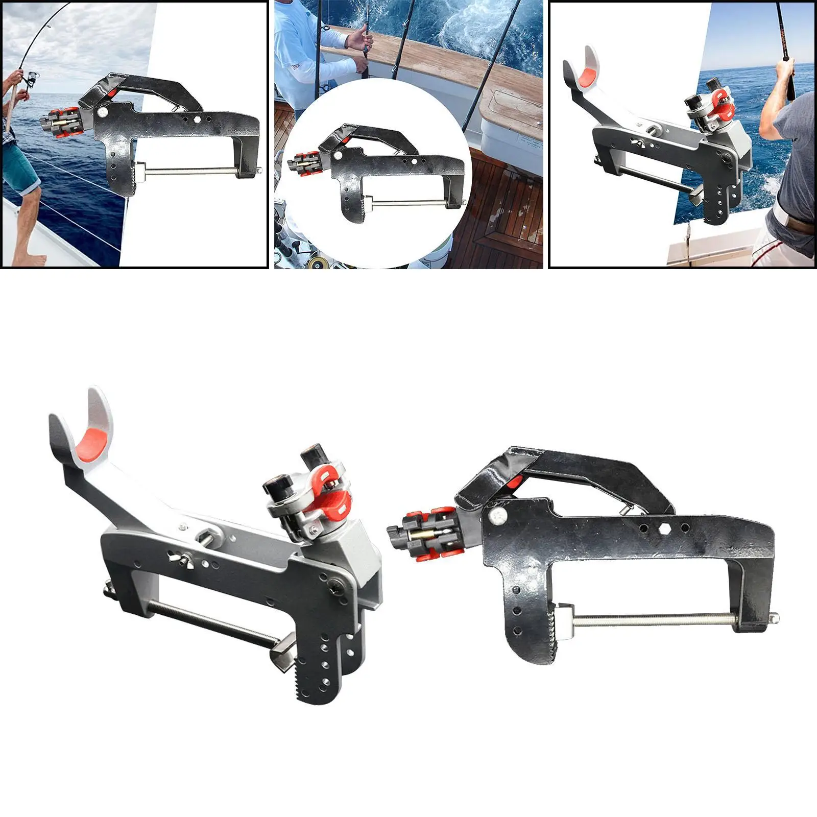 Fishing Boat Rod Holder Fishing Pole Holder Stand Adjustable Folding Boat Rod Bracket Trolling for Dock