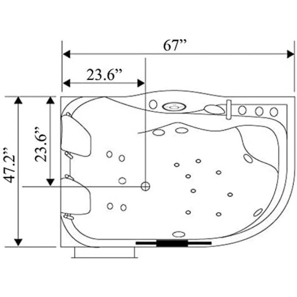 Bathtub, Whirlpool Massage Hydrotherapy Bathtub Hot Tub 2 Person with Heater 5