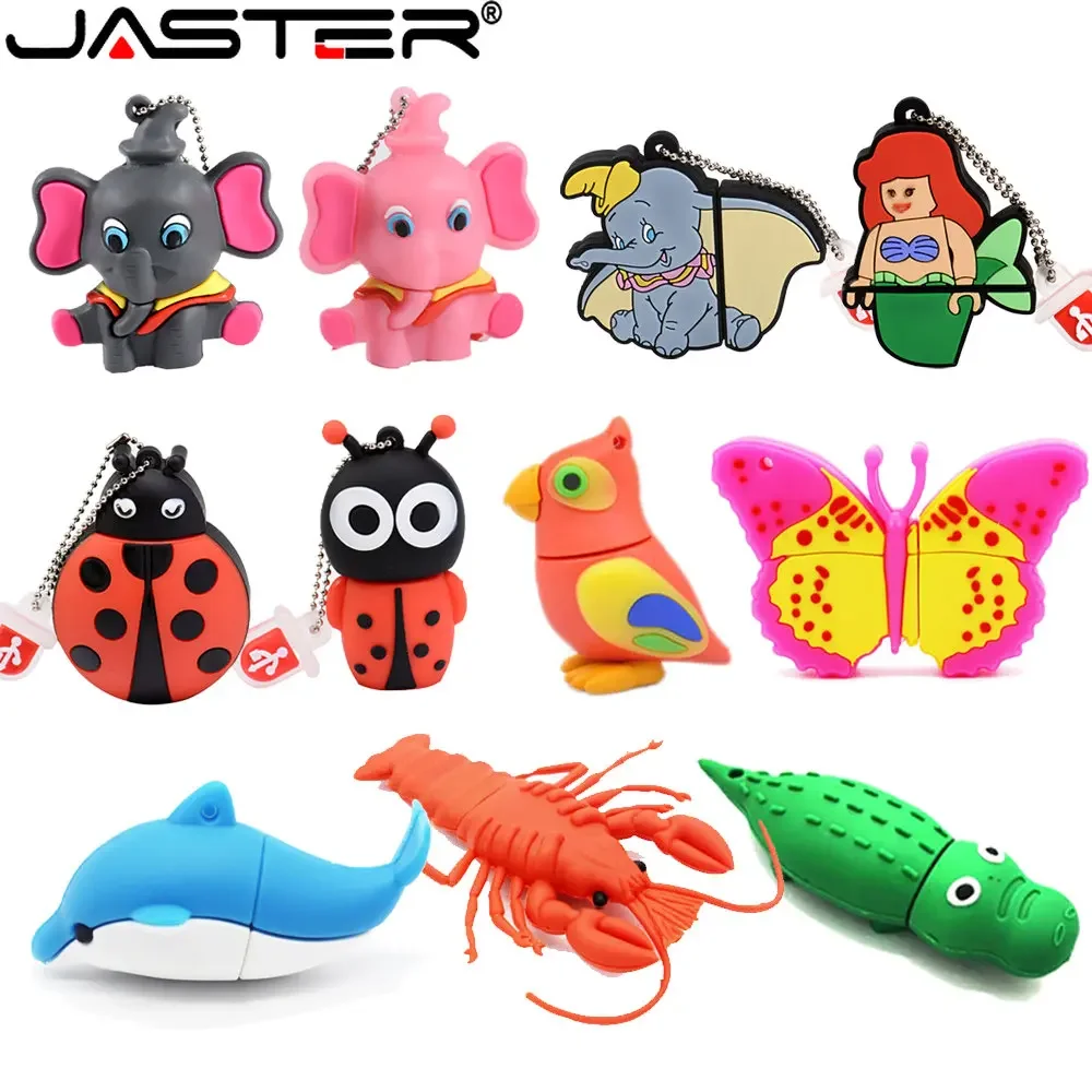 Jaster Elephant Chiavette Usb 64Gb Sirena Coccinella Pen Drive 32Gb Farfalla Memory Stick 16Gb Aragosta Delfino Regali Creativi