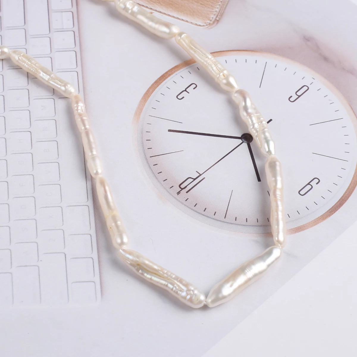 Natural Pearl Toothpick Beads Exquisite Shape Elegant Appearance for DIY Jewelry Making Handmade Bracelet Necklace Length 36cm