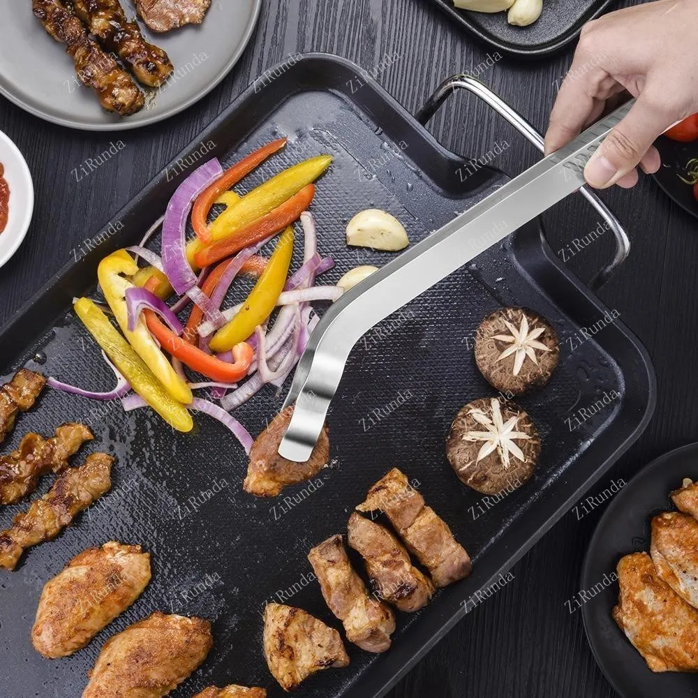 L 304 stainless steel barbecue clip BBQ barbecue tool extended bread clip spaghetti food steak