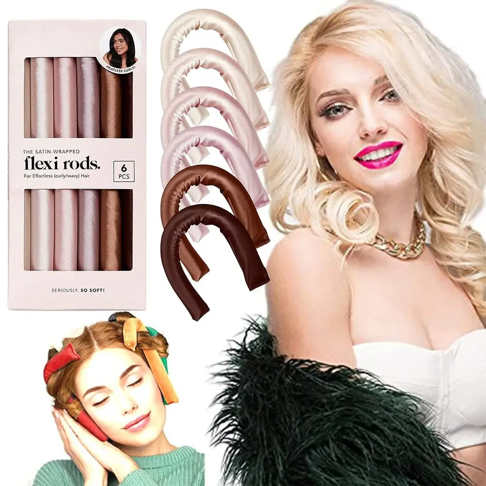 

6 шт./комплект, гибкие ролики для завивки волос