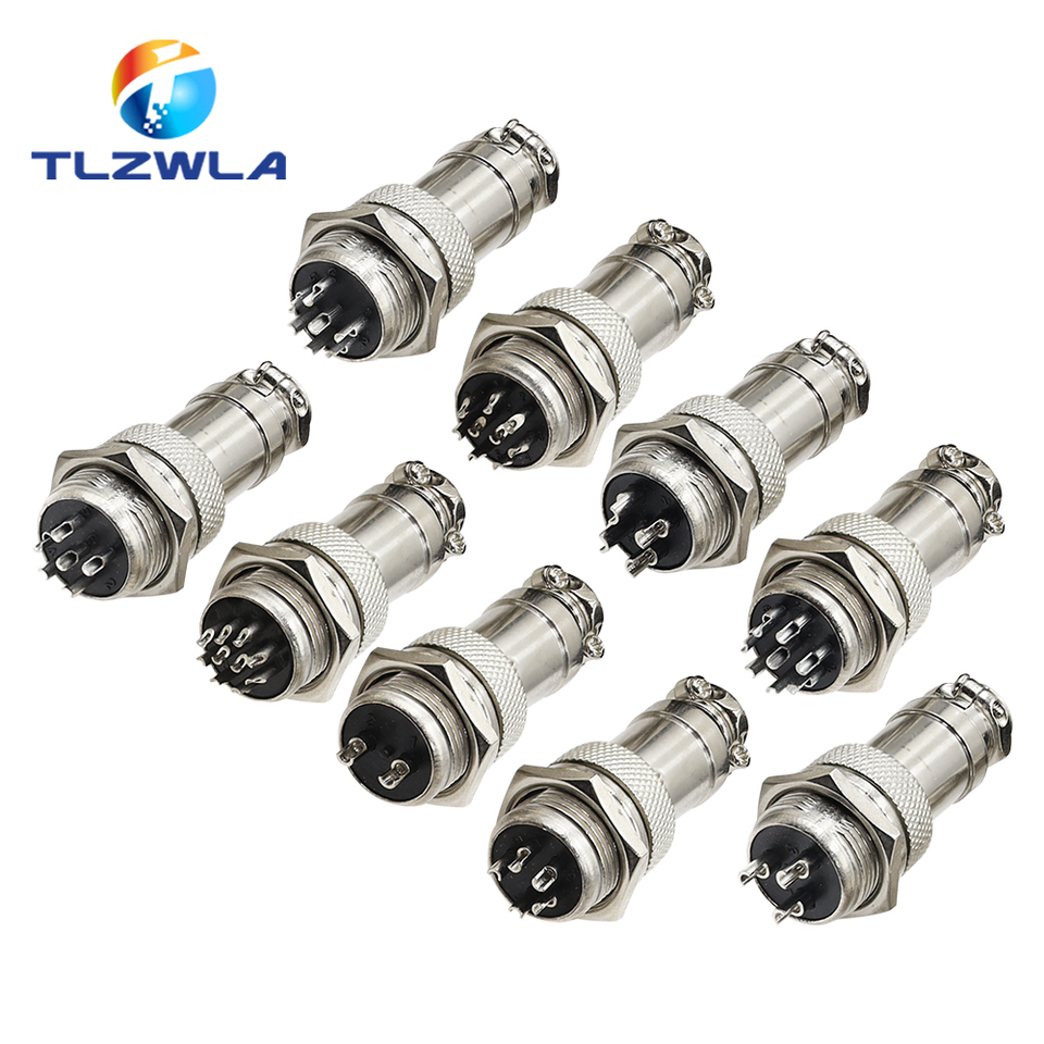 Connector GX16 Small Metal Aviation Socket 2/3/4/5/6/7/8Pin Electric Cable Terminal Fixed Type And Butt Mobile Type Female&male