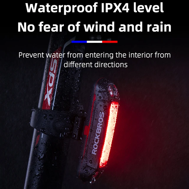 ROCKBROS USB Rechargeable Bike Tail Light – Waterproof LED Rear Lamp for MTB & Road Bikes 4
