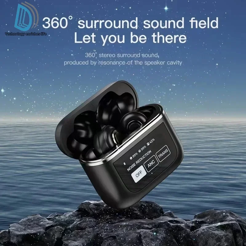 New Design V8 ANC+ENC TWS In-Ear Headphones Noise Cancelling Wireless Earbuds Gaming Compatible Smart Phones Computers Laptop