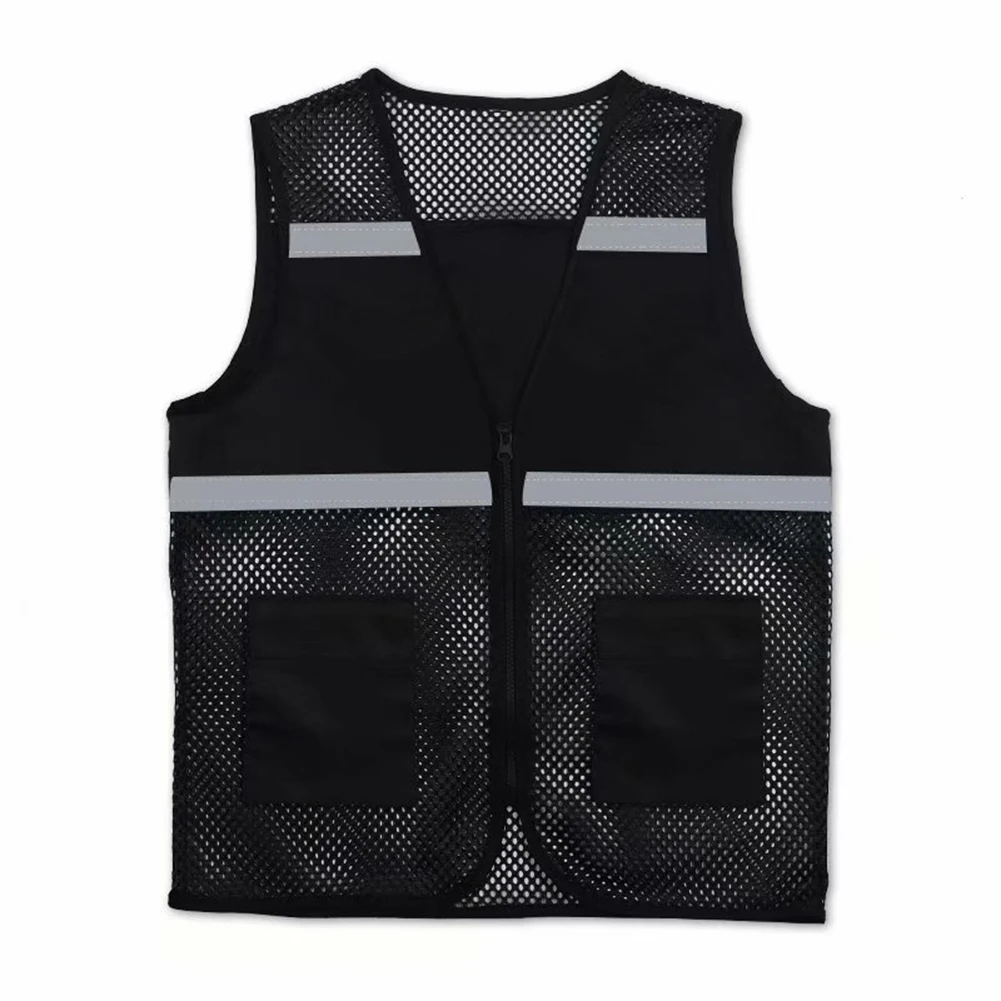 New Men And Women Workwear Vest Coat Summer Mesh Vest Jacket Loose Breathable Reflective Strip Printed Outdoor Tops outdoor charge clothes workwear jacket women s autumn and winter new student korean loose stitching mountaineering jacket