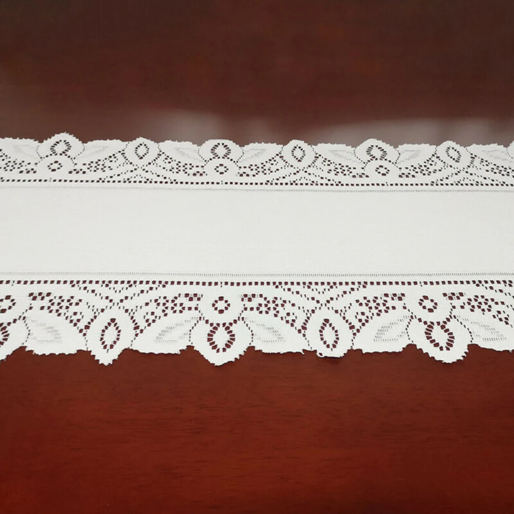 

Table Runner Vintage Hand Knitted Floral Lace Table Runner Tasseled Edge Floral Table Cloth For Engagement Wedding Party Decor