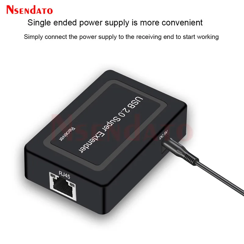 2 Port USB 2.0 Extender 100M Over Cat5e/6 USB To RJ45 Ethernet Cable Adapter for Camera Mouse Keyboard Printer USB Flash Disk