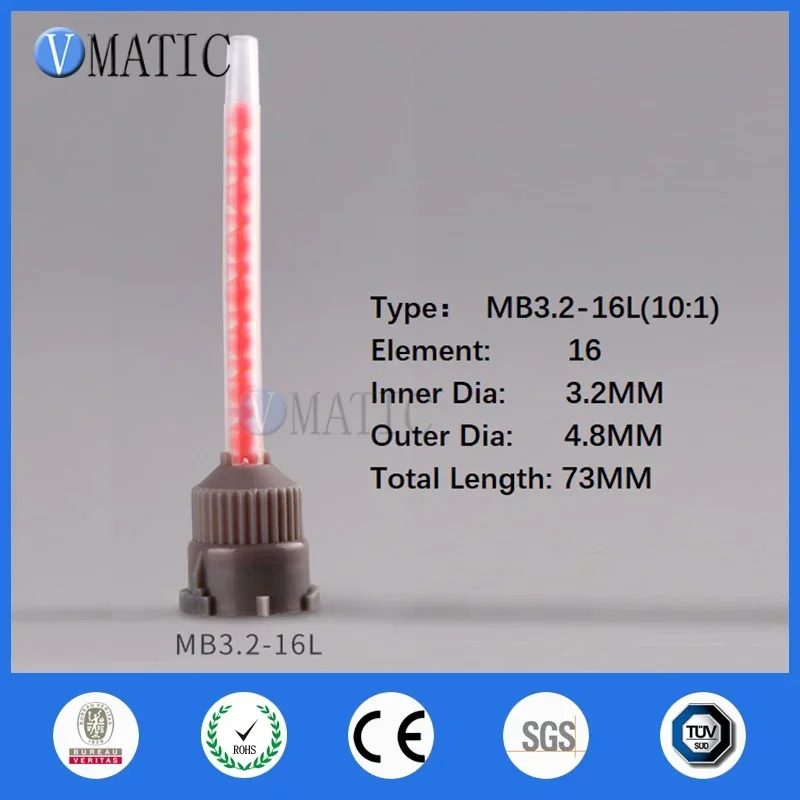 MB3.2-16L 10: 1 Mixed Nozzle Spiral Tube Core Double Liquid Bell Mouth Static Mixture Mixer Overhead Mixers 10pcs
