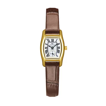Watches For Women Elegant Vintage Rectangle Ladies Watch With Brown Small Leather Fashion Golden Quartz Women's Wristwatch 2025