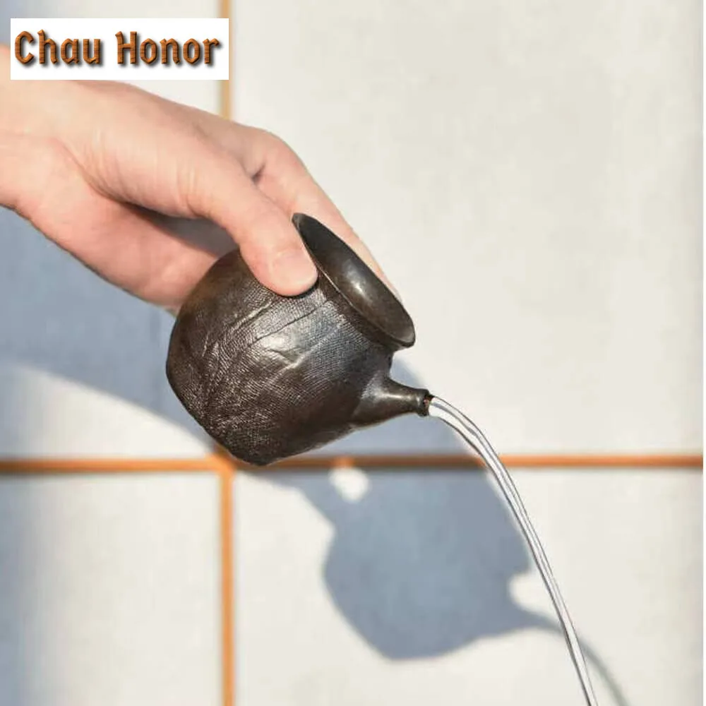 140ml Handicrafts Weaving Fire Pottery Tea Pitcher Antique Tea-separating Cha Hai Side Hanlde Justice Cup Tea Items Supplies