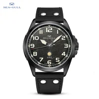 Seagull Men's 43mm dial Wristwatch Sports Automatic Mechanical Watch 100m Waterproof luminous Army Watch Official Original 6107