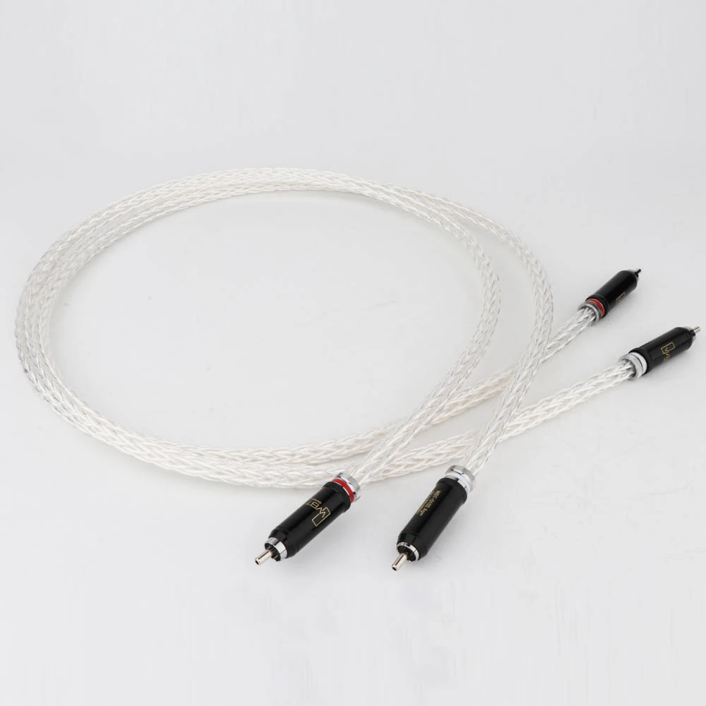 Banhado a Prata Cabo de Áudio Hifi Amplificador Estéreo Auto Bloqueio 6ag Occ 12 Fios com Wbt0102ag Rca Plug - Image 5
