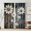 2pcs, Curtains Digital Printed 2D print Daisies And Butterflies Machine Washable Polyester (without rod) Art Deco Festive Use 2