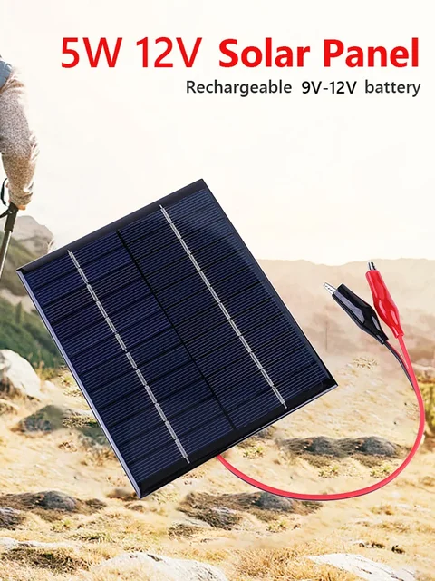 5W 12V Portable Solar Panel Waterproof Mini Small Solar Panel Module DIY Polysilicon Solar Epoxy Cell Charger for Lamp Fan Pump 3