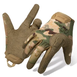Tactical Full Finger Touchscreen Breathable Gloves - M (19m - 20cm) (Full Finger Camo)