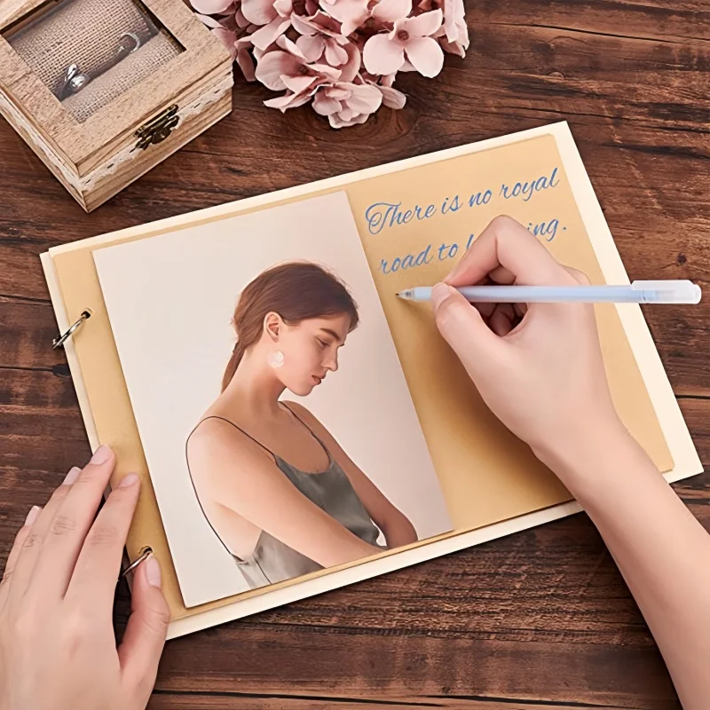 10/20/30/40 Pages Wedding Guest Book Wooden Wedding Signature Book LOVE Photo Frame Decoration Marriage Party Supplies