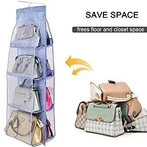 Handbag Organizer Bag Storage Artifact Bedroom Wardrobe Closet Handbag Holder 6/8 Pocket Hanging Organizer Dust-proof