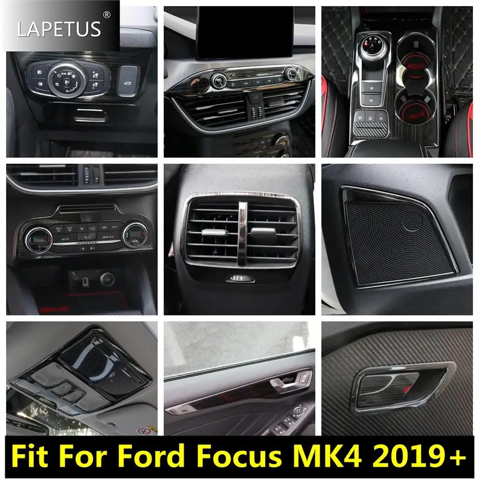 

Door Speaker / Air AC Vent Outlet / Gear Shift Panel Cover Trim For Ford Focus MK4 2019 - 2022 Car Black Brushed Accessories