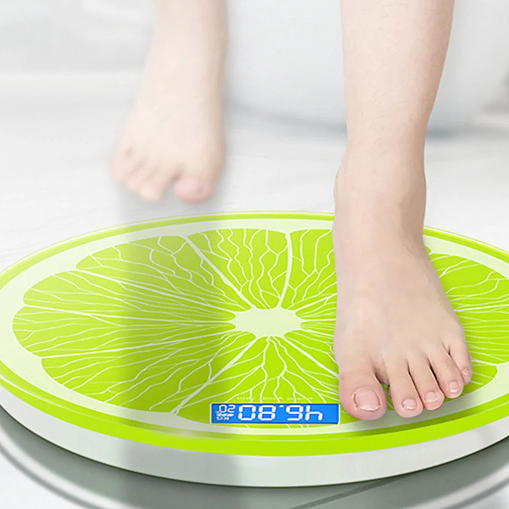 Number Electronic Scale Lemon Digital Scales for Body Weight Tempered Glass Bathroom Accurate