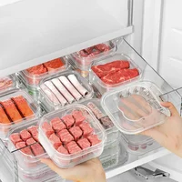 Frozen Meat Preservation Box Refrigerator Food Retain Freshness Transparent Storage Jar Home Kitchen Vegetable Storage Organizer 2