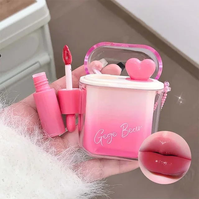Rose Pink Liquid Lipstick Mirror Water Lip Gloss Matte Velvet Lip Glaze Combination Long Lasting Lip Tint Cosmetic Kits Lipgloss