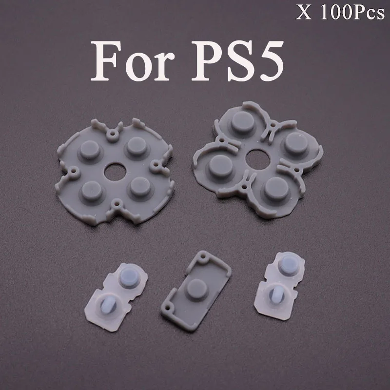 

100 Sets for Dualsense Rubber Conductive Adhesive Button Pad Keypads for Sony PS5 Controller Gamepad Repair