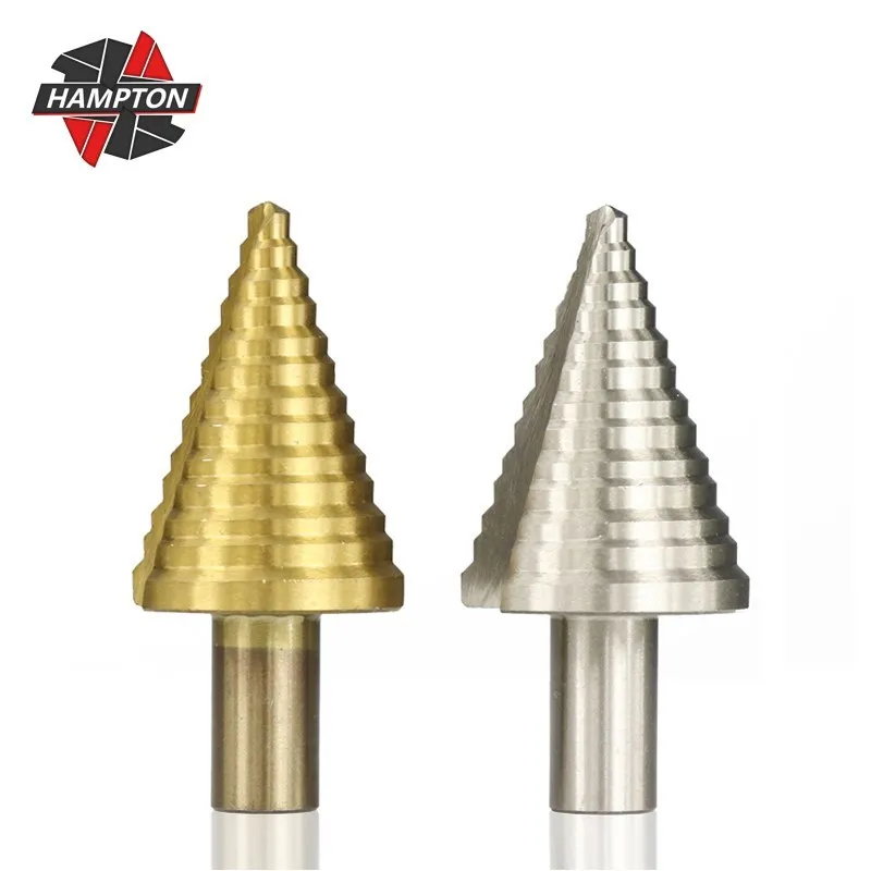 Drill Bit HSS Step 5-35mm Step Cone Drill Metal Drill Round Shank TiN Coated Straight Groove Hole Cutter 1pc