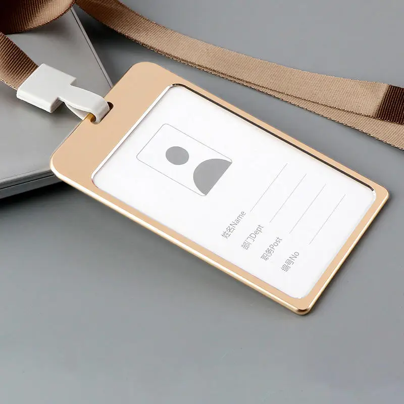 Plastic Work Card Cover with Lanyard Rope ID Work Card Identity Badge Bus Card Holder Cover Business Credit Card Holder Bag Case