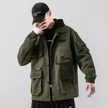 

Army Green Overalls MeninsTrendy Spring and Autumn Handsome Japanese Trendy Loose Multi-Pocket Jacket Top Clothes