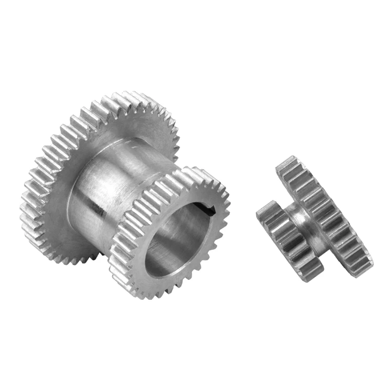 2pcs 하이&로우 메탈 트랜스미션 기어 SIEG C2&C3-014G/024G JET BD-6 금속 선반 메인 샤프트 복제 더블 기어