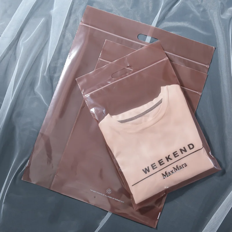 의류 투명 포장 지퍼 가방, PE 자체 접착 지퍼 티셔츠 선물 가방, 의류 가방, 맞춤 로고, 50 개