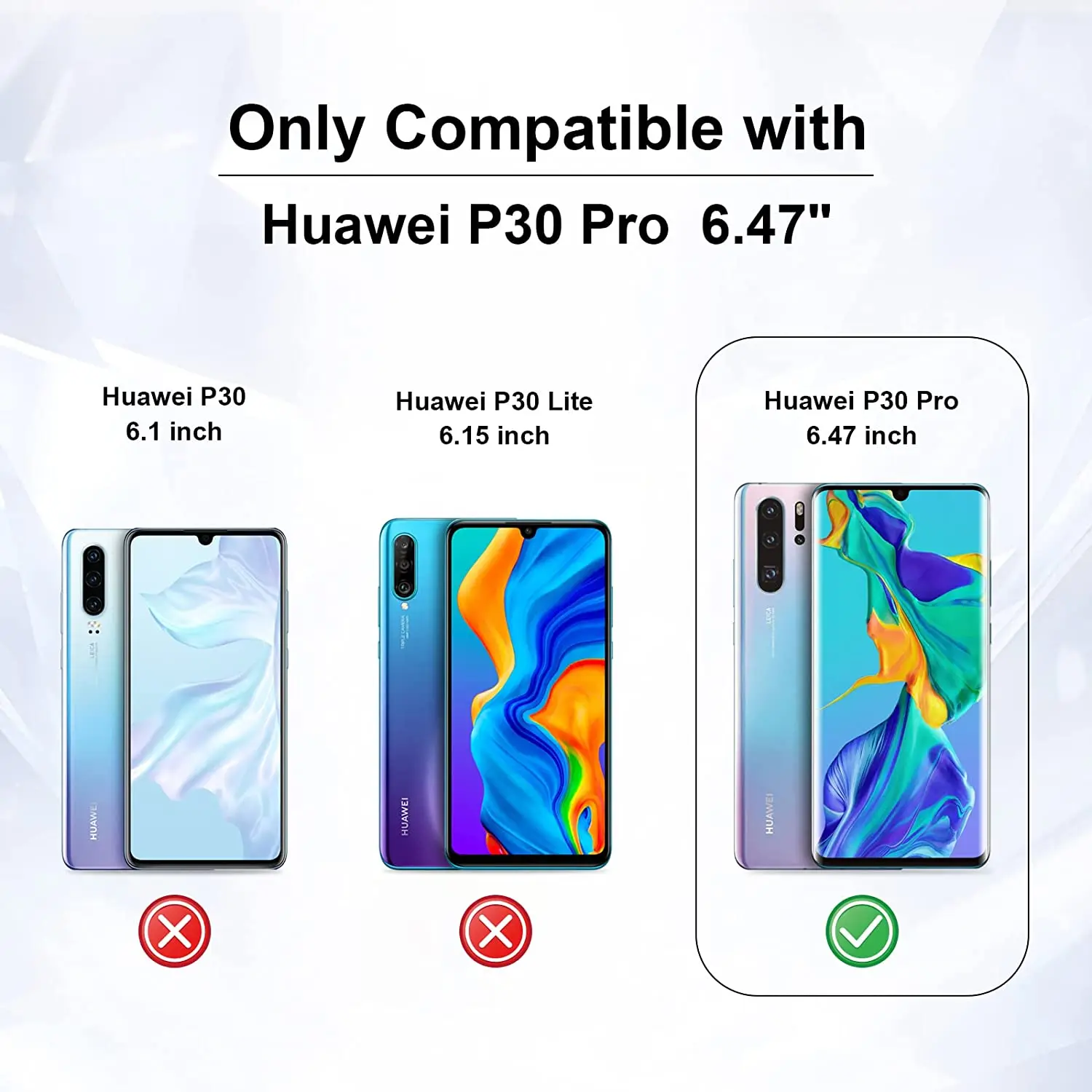 1-4Pcs Curved Glass For HUAWEI P30 Pro Screen Protector Glass