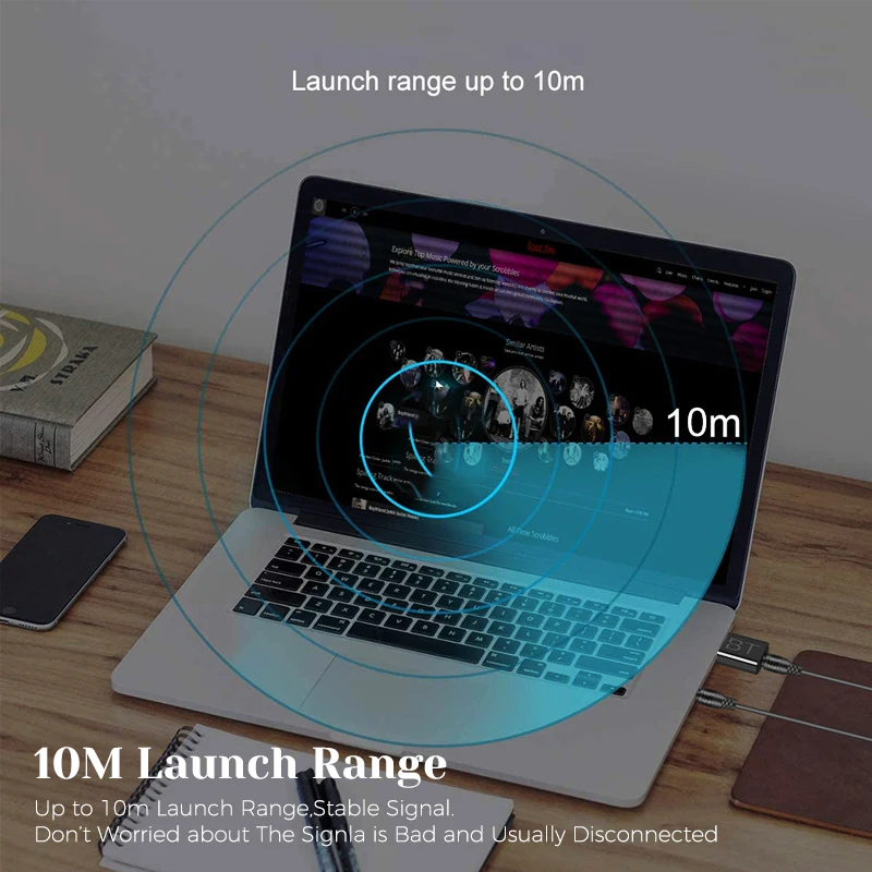 Wireless Audio Transmitter Receiver 2 In 1 Adapter with 3.5mm Cable For Car TV Earphone Speaker Aux Bluetooth-Compatible 5.0