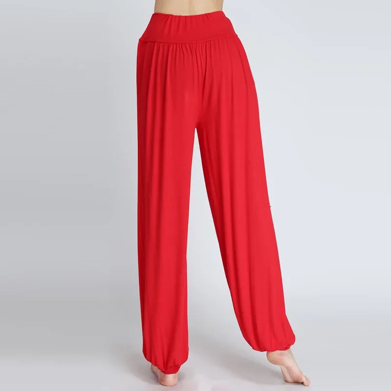 Yoga Pants Sports Pants Women Wide Leg Pants Dance Pants Women's Modal Loose Feet Dancing Wide-Legged Leotards Latin Yoga Practice Long Trousers Soft Modal Home Pants