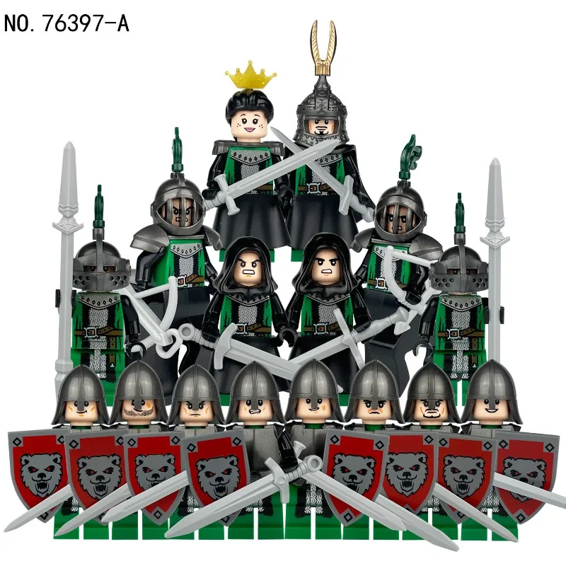 네 명의 기사 인형 로마 세기 크로스보더 도매 76394 샹장 소형 입자 조립 블록 장난감 무기