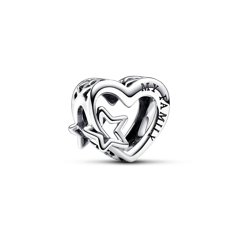New Sparkling Hearts Clip Gold Dragon Protective Talisman Charm Beads Fit Original European 925Silver Bracelet DIY Women Jewelry 6