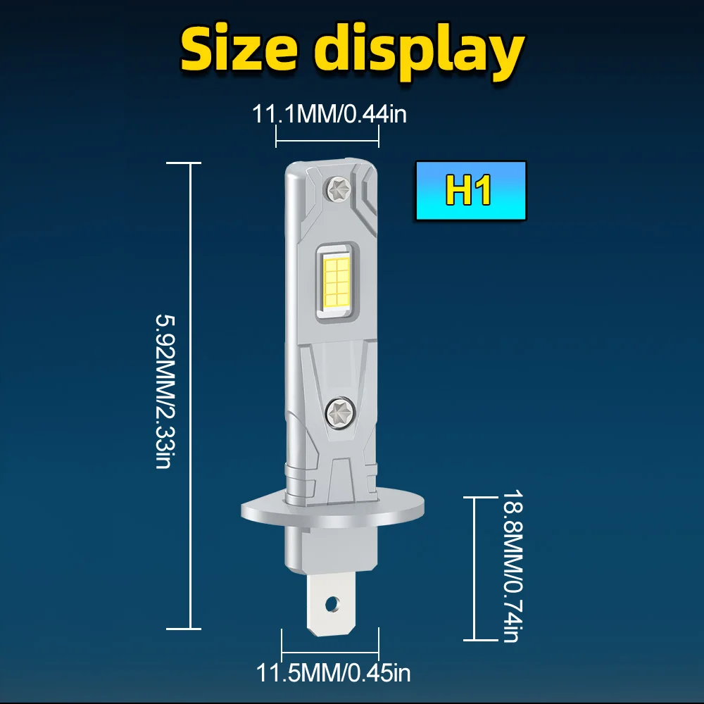 2PCS 22000LM H1 하이빔 LED 헤드라이트 캔버스 오류 없음 6000K 슈퍼 브라이트 12V 시트로엥 C4 피카소 / 그랜드 피카소 2007-2013용