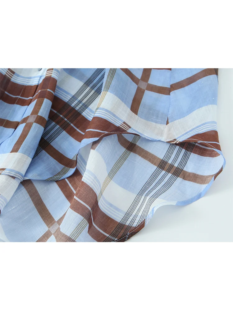 Women's Plaid Printed Shirt Dress Spring Autumn Casual Long Dresses 2025 New Long Sleeve Lace Up Female Thin Streetwear