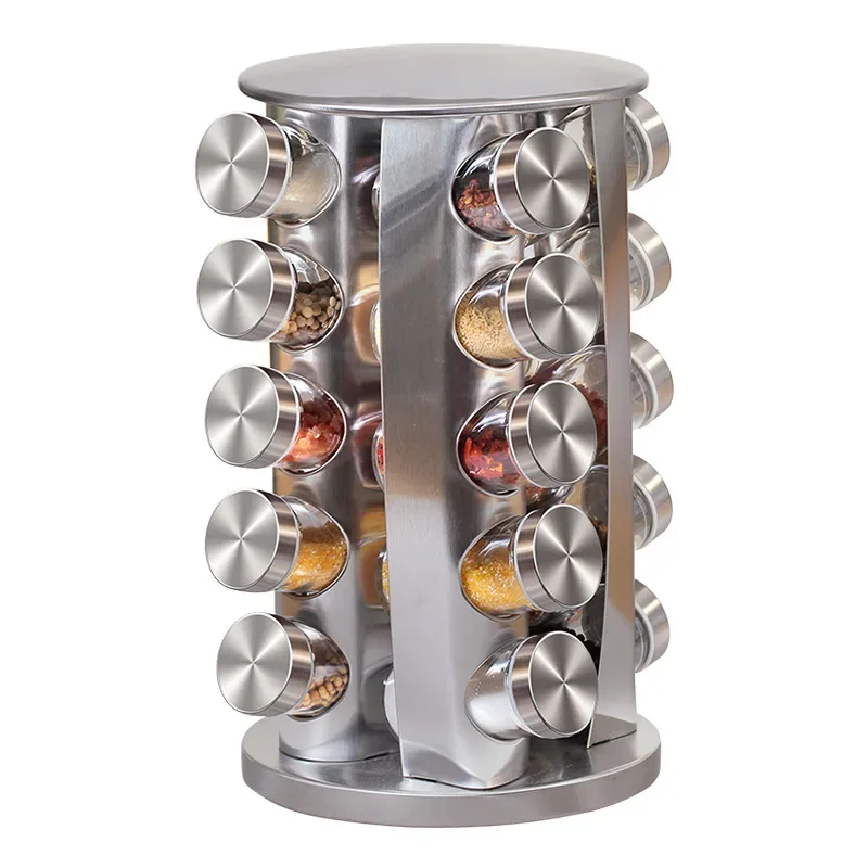 Spice Jar 430 Vidro Rotativo Tempero Conjunto Jar Tempero Ervas & Spice Ferramentas Nova Cozinha Suprimentos Aço Inoxidável
